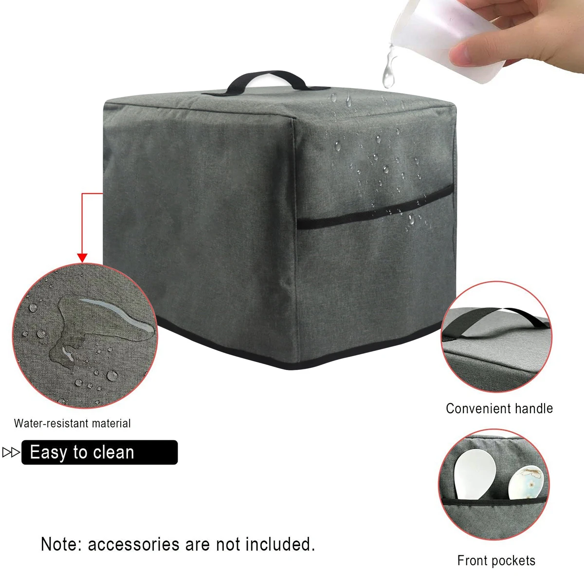 Air Fryer Dust Cover Compatible with AG301 AG302 AG400 with Storage Pockets Handle Waterproof Durable Waterproof Foldable