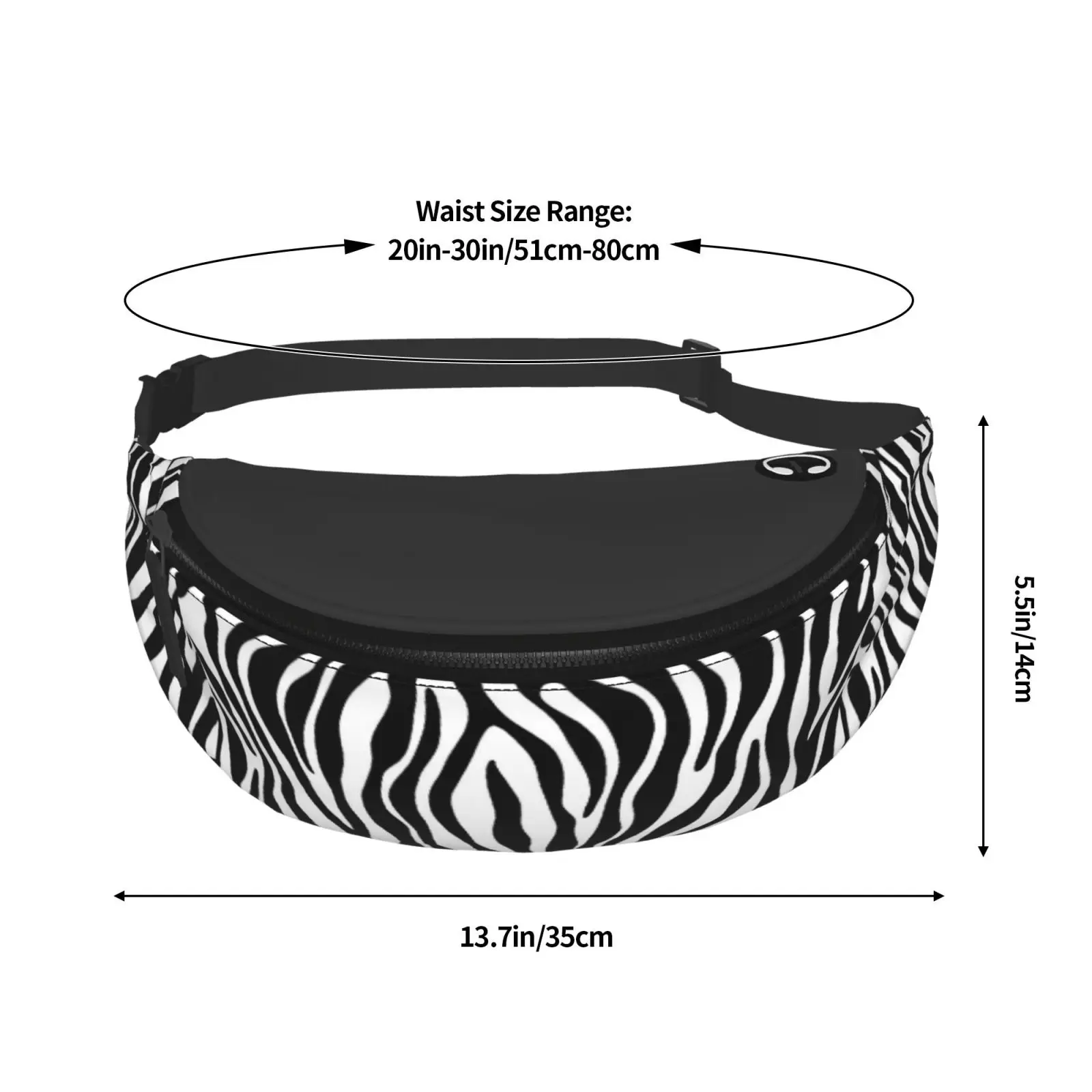 Zebra Print Fanny Pack Backpack Men Backpack Women Bags Polyester Waist Bag Casual Unisex Outdoor Anti Wrinkle Waterproof