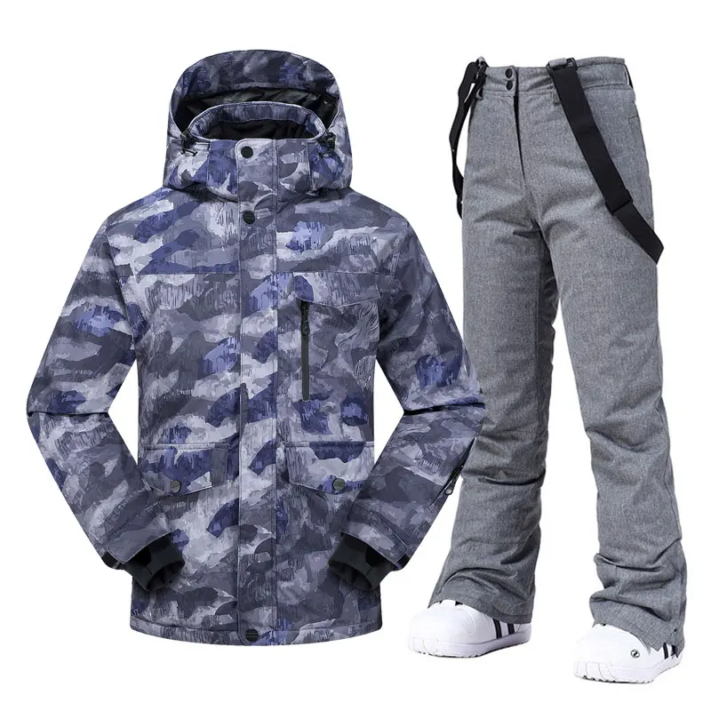 New High Quality Men's Winter Waterproof Snowboard Jacket Pants Set Male Breathable Windbreak for Adults Ski Suits