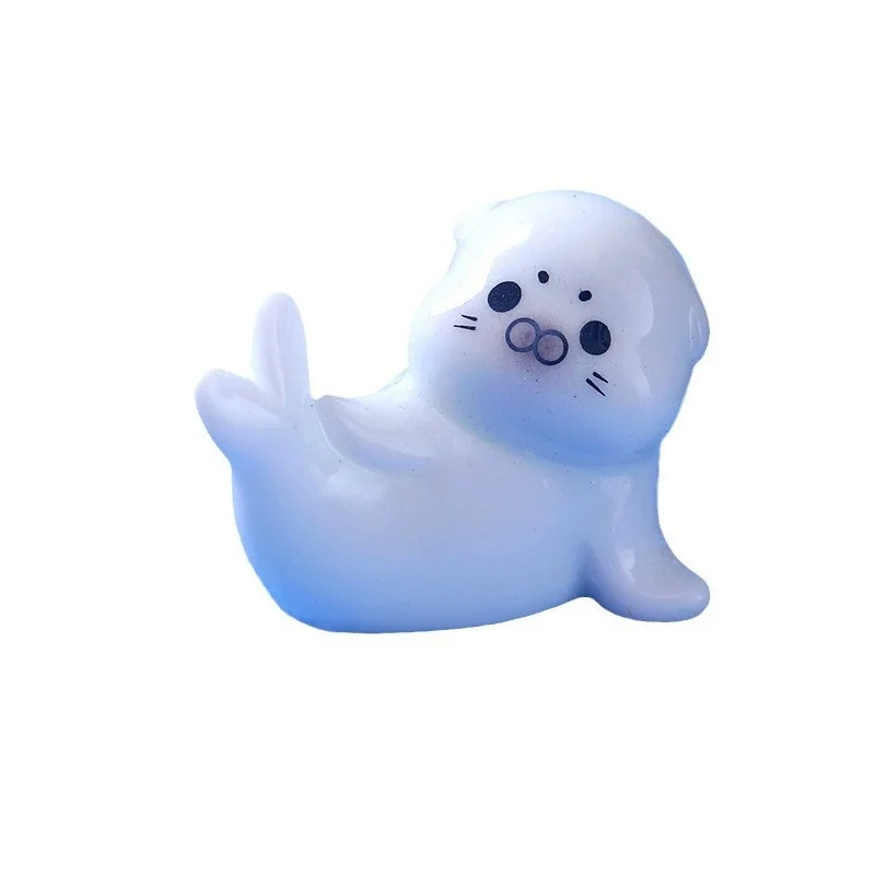 Mini Sea Lion Figurines for Micro Landscape, Cute Ocean Resin Seal Decor for Fish Tank, Aquarium Small Ornaments DIY Accessories