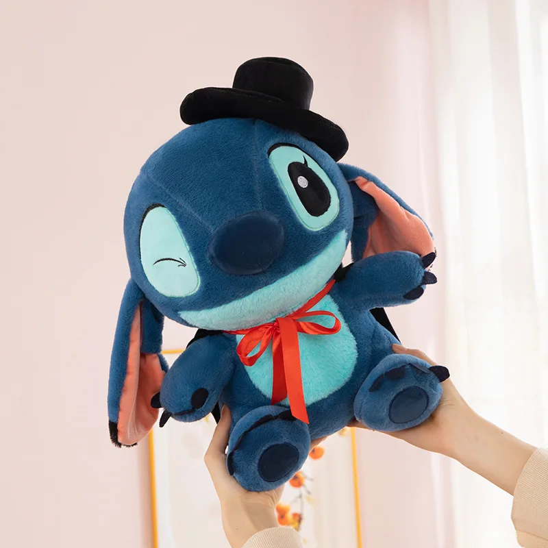 Kawaii Disney knuffel Stitch Cartoon magische pluche pop met cape hoed knuffeldier kinderverjaardagscadeau voor kinderen