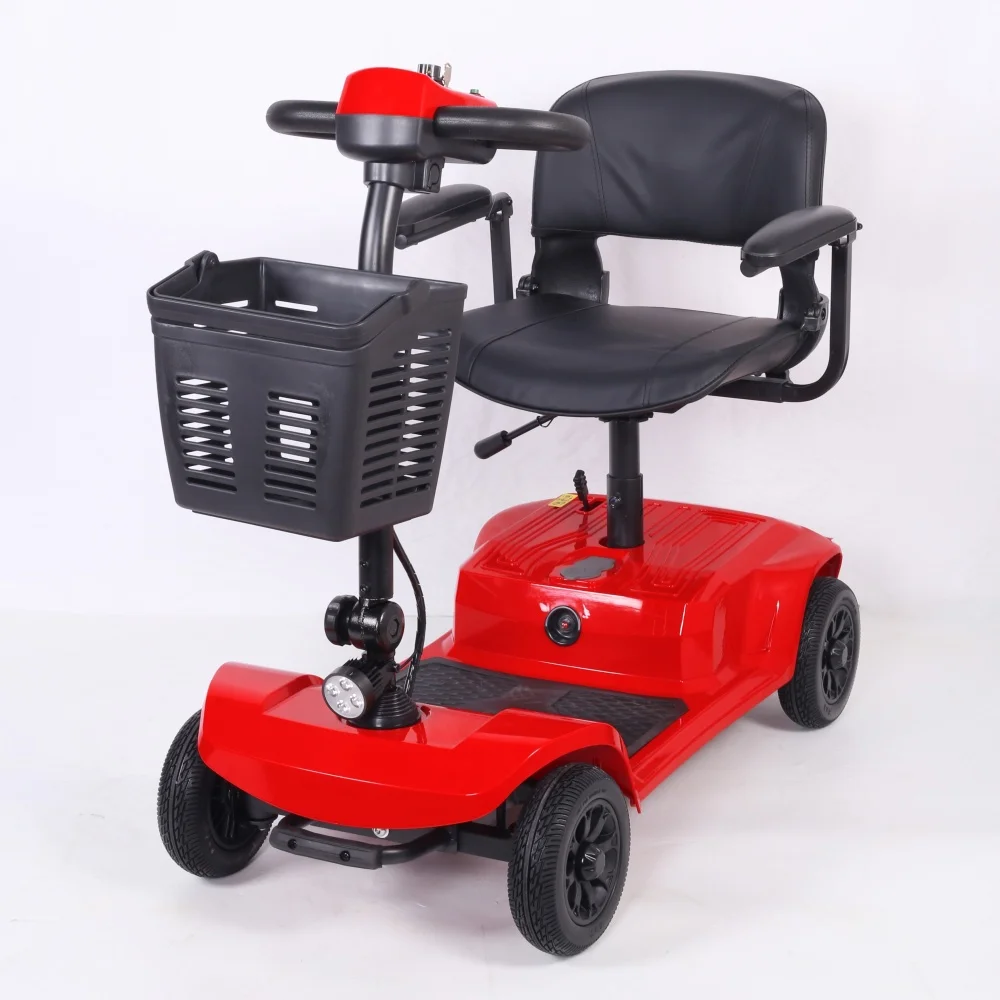 EHoodax Foldable 4-Wheel Electric Mobility Scooter 24V 180W Motor Lead Acid Battery 18km Range Magnetic Brake Steel Frame 120KG