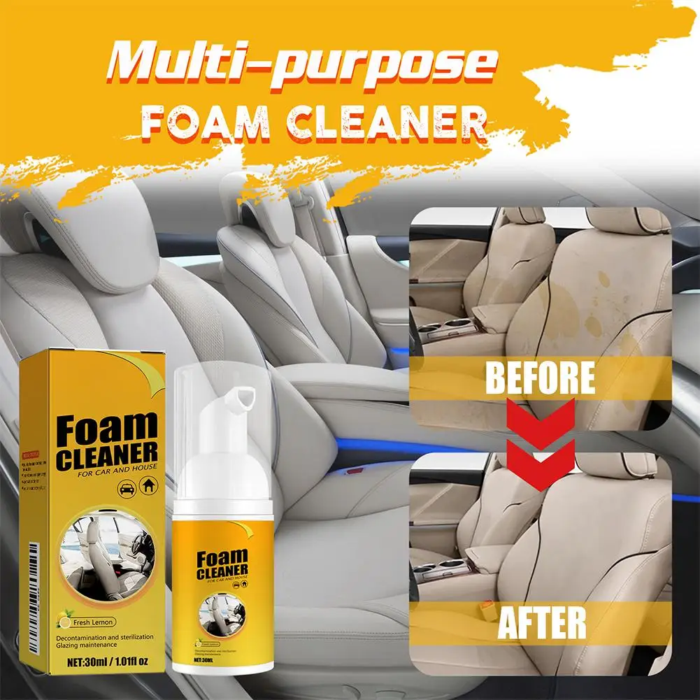 Multi-Purpose Foam Cleaner, Car Interior Stain Remover for Leather Seat Steering Wheel Home Surface Cleaning Care Spray