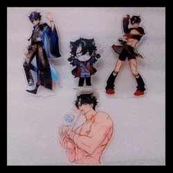 Original Game Genshin Impact Wriothesley Cartoon Q Version Acrylic Stand Figure Model Plate Desktop Decor Cosplay Gifts