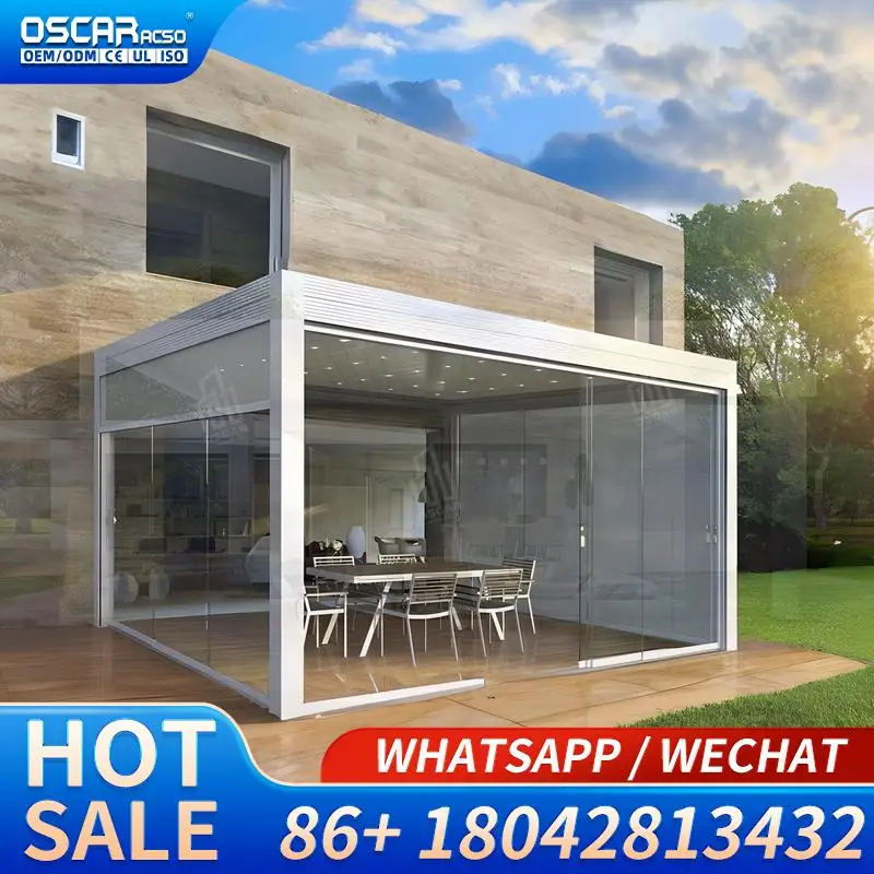 3X3m 3X4m 4X4m 6X4m Outdoor Aluminum Louvre  Prefab Structures Luxury Modern Buildings for Garden Patio Backyard Ready to Ship P