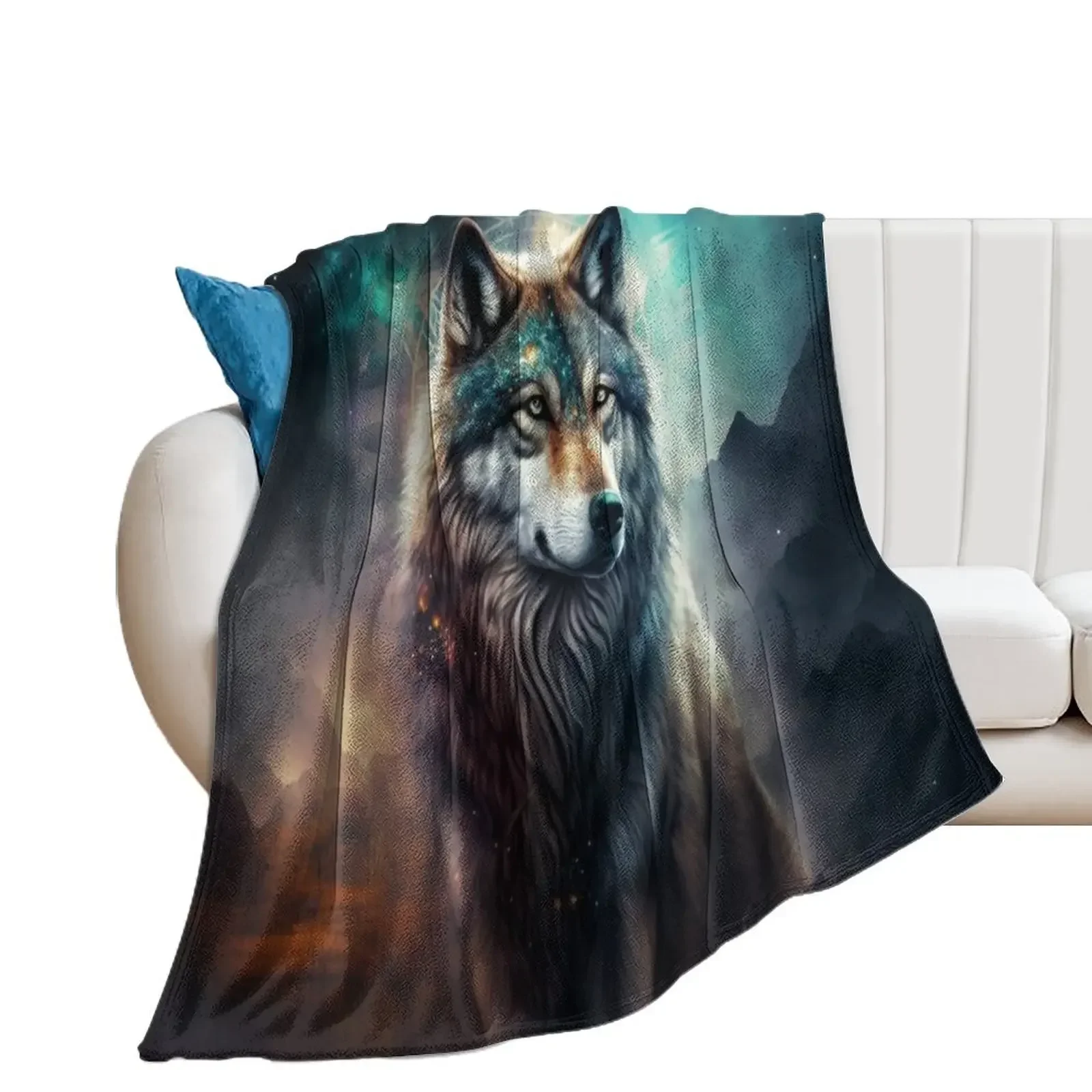 spirit animal wolf Throw Blanket Shaggy Blankets For Sofas Heavy Blankets