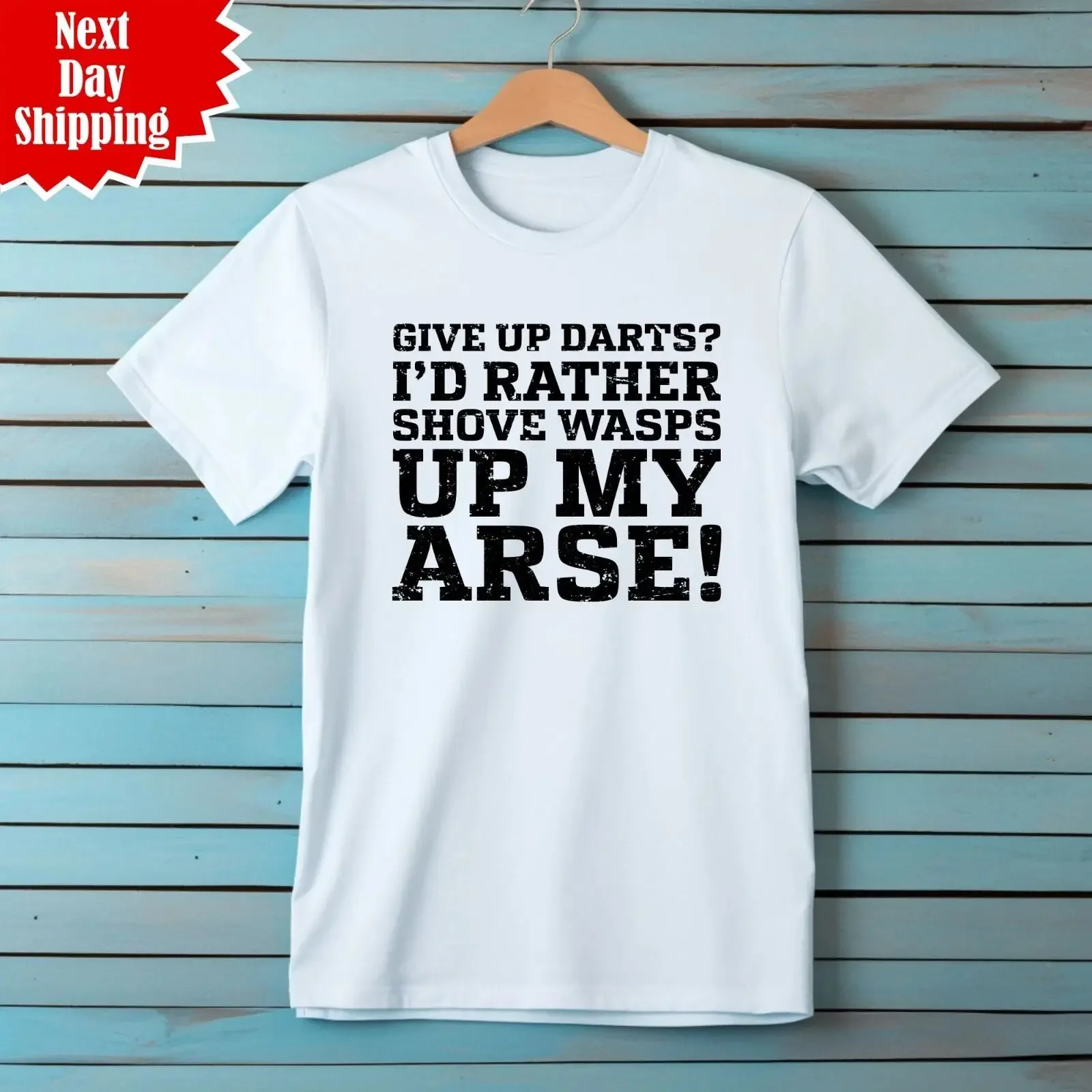 Give Up Darts T Shirt bedruckt lustig Dartspieler Brett Matte Flight Pfeile Top vintage Washed Unisex Versatile