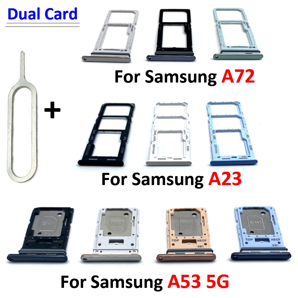 SIM Card Holder Tray Chip Slot Drawer Holder Adapter Socket For Samsung A72 A53 5G 23 4G 5G Dual Card