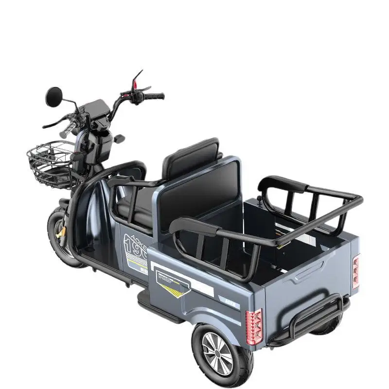 Elderly electric tricycle for the elderly to pick up and drop off children lithium battery adult battery car with bucket long
