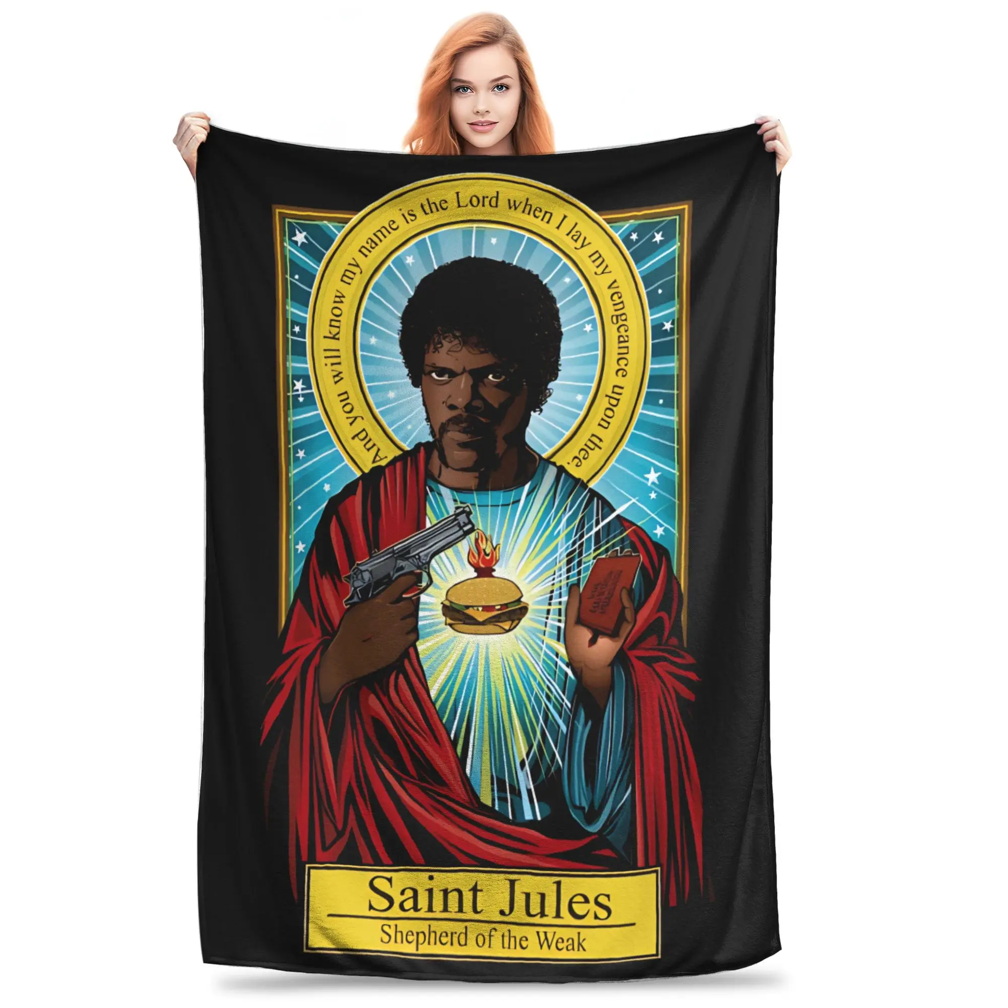Saint Jules Soft Blanket  Girls Boys Plush Throw Blanket Funny Living Room Flannel Bedspread Sofa Bed Cover