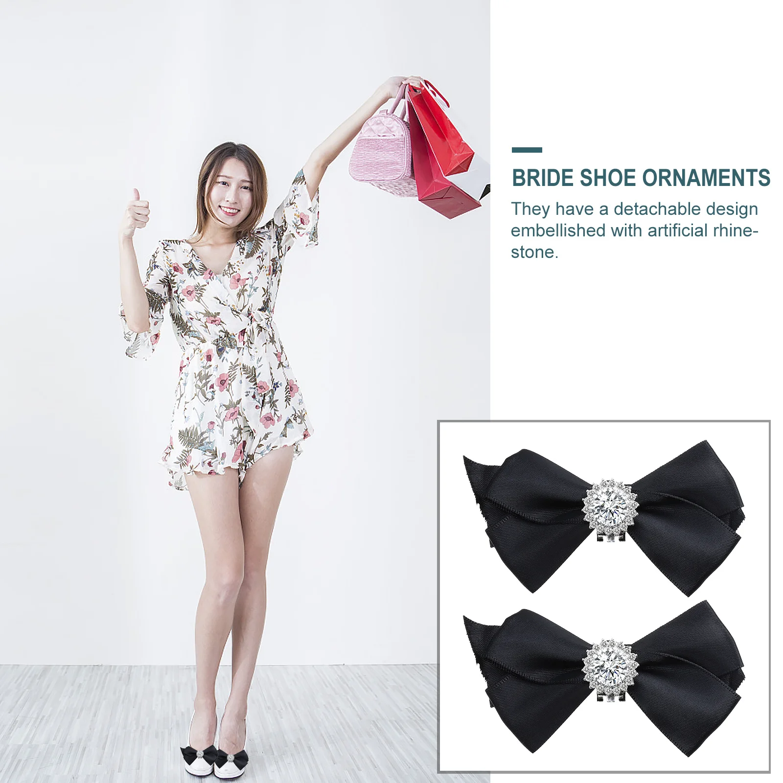 

1Pair Bride Shoe Buckles Beautiful Bowknot Design Easy to Use Party Gatherings Decoration Wedding Shoe Buckles