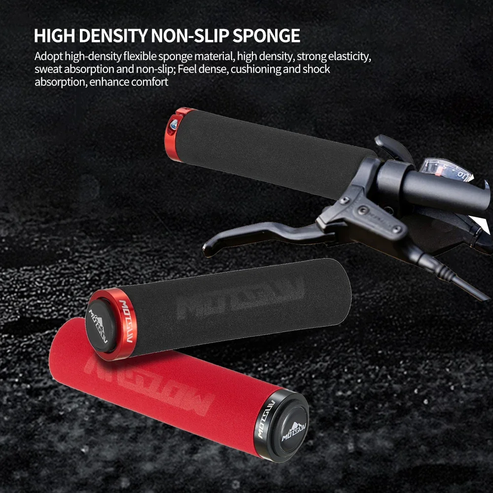 MOTSUV Mountain Bicycle Rubber Handle Grips Ultra Light MTB Bicycle Handle Anti slip Anti shock Comfortable Cycling part set