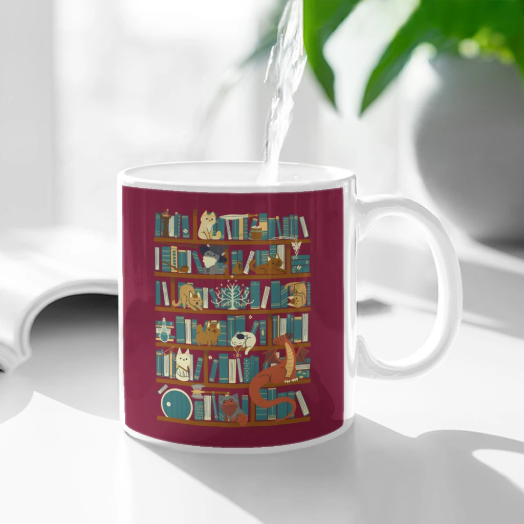 

Libary of the Ring Ceramic Cup Coffee Oatmeal Breakfast Cup Creative Personality Mug