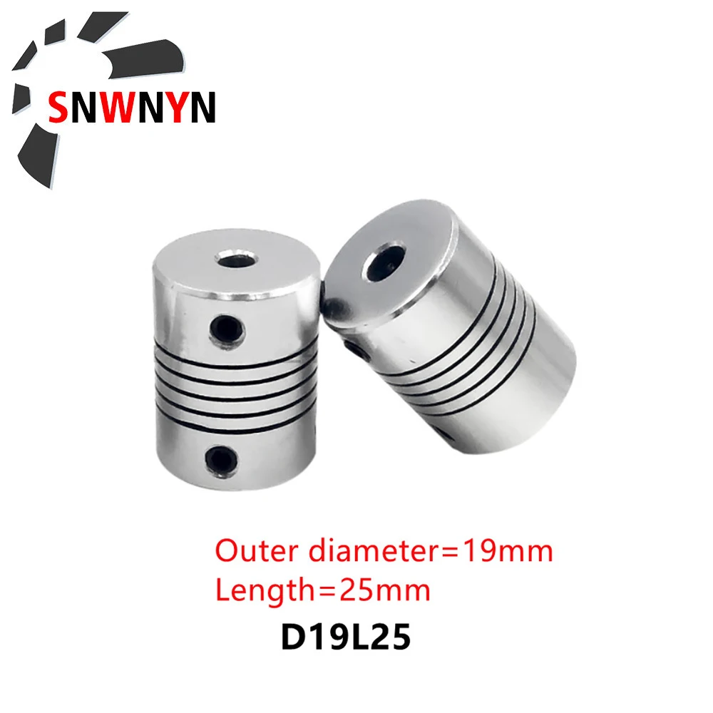 샤프트 커플 링 D19L25 5mm 6mm 6.35mm 8mm 10mm 알루미늄 플렉시블 조 커플러, 3D 프린터 부품의 CNC 스테퍼 모터 용