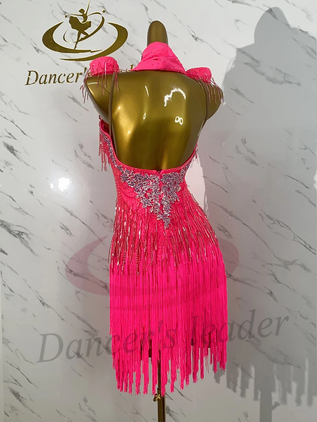 الرقص اللاتيني AB Stone أنثى الكبار الأطفال الراقية مخصص الماس بار شرابة حزام أسود بركة السامبا أداء اللباس