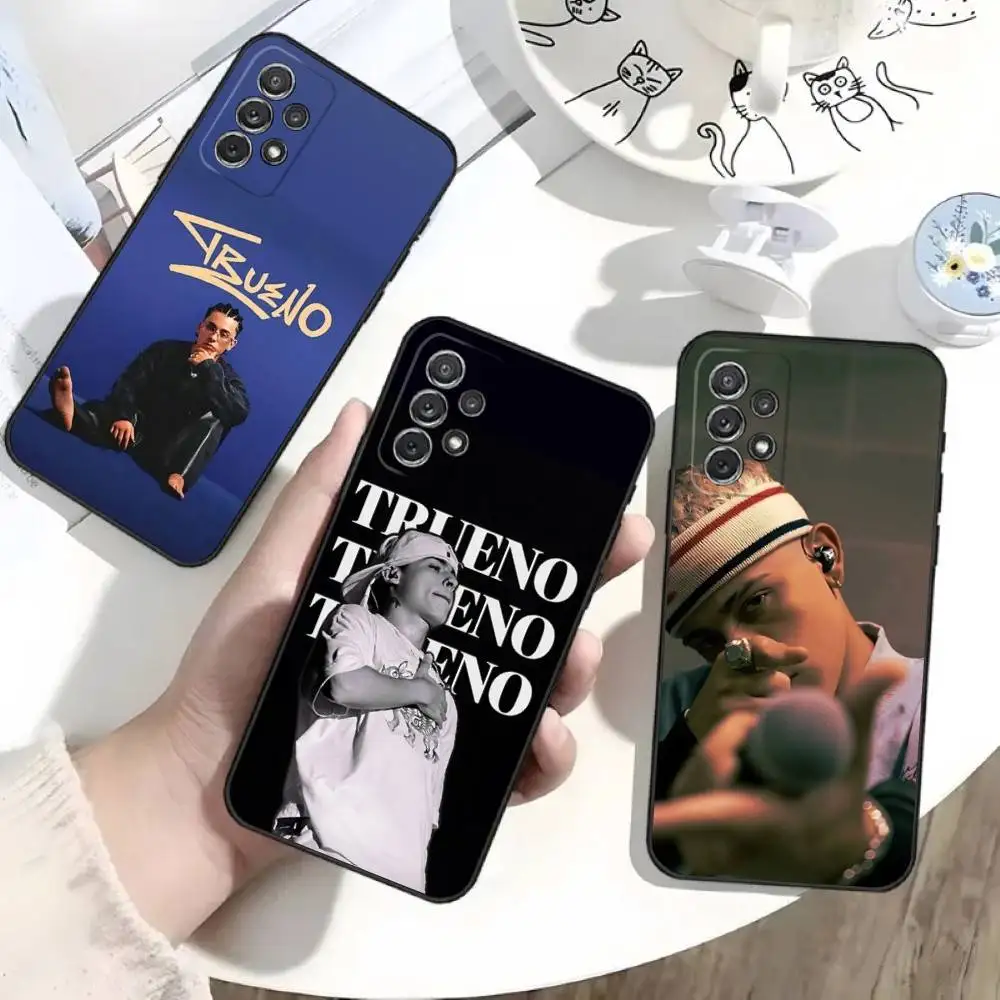 

Trueno Rapper Phone Case For Samsung S25,S24,S21,S22,S23,S30,Ultra,S20,Plus,Fe,Lite,Note,10 Black Soft Shell
