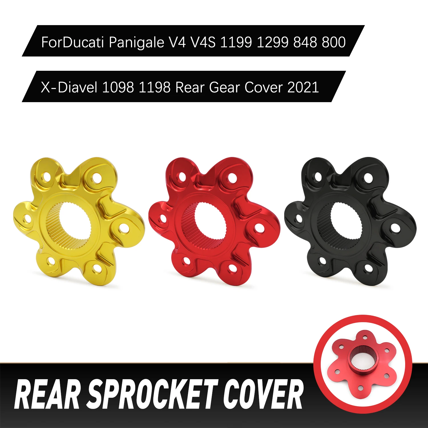 Rear Sprocket Flange Cover Moto Parts For Ducati Monster Multistrada Panigale 1098 1198 1200 1299 XDiavel Streetfighter