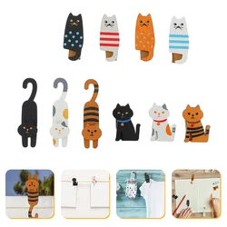 10 Pcs Cat Wooden Clip Clothespin Paper Clips Clothespins Mini Postcard Basswood