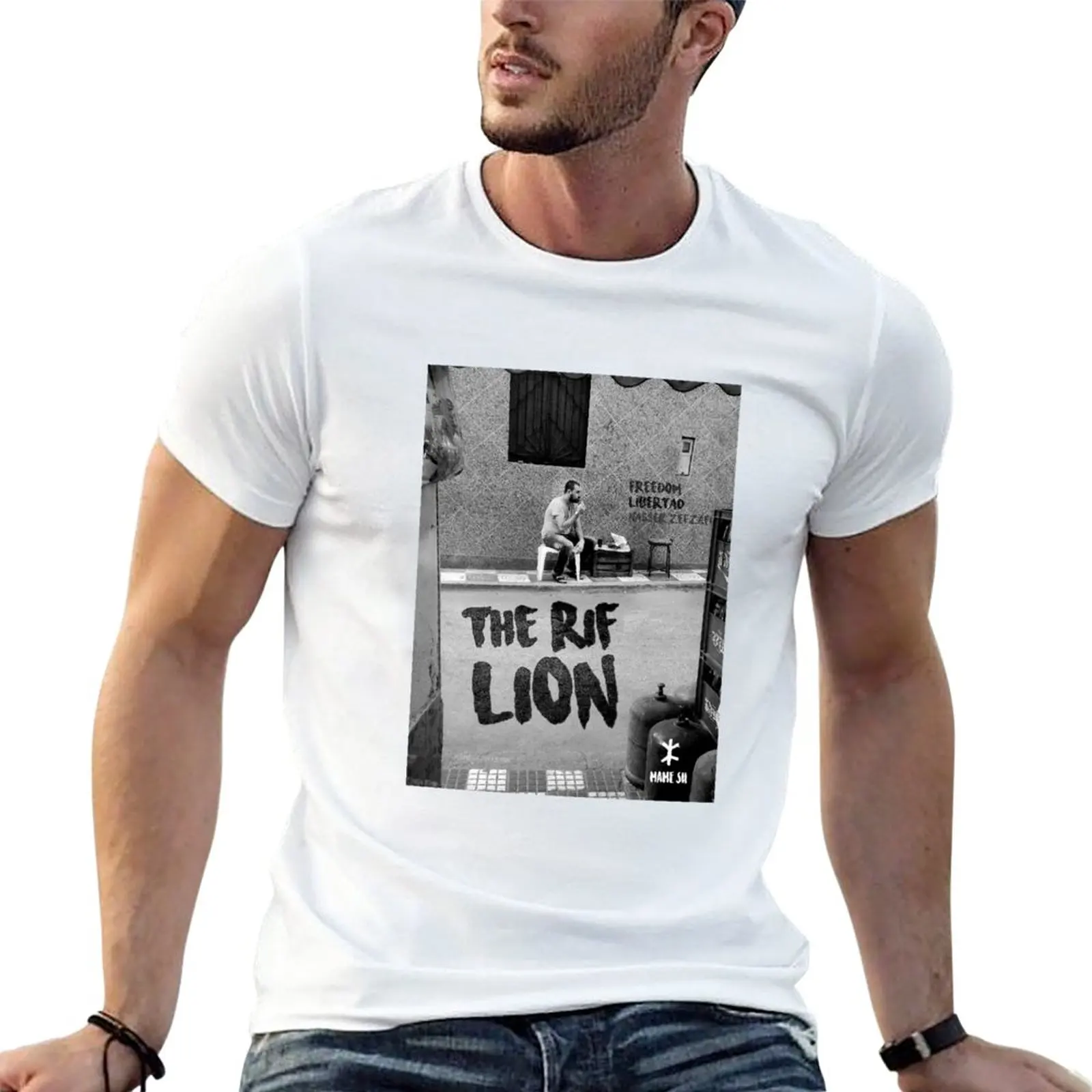 

The Rif Lion T-Shirt oversized t shirts Aesthetic clothing funny t shirts for men