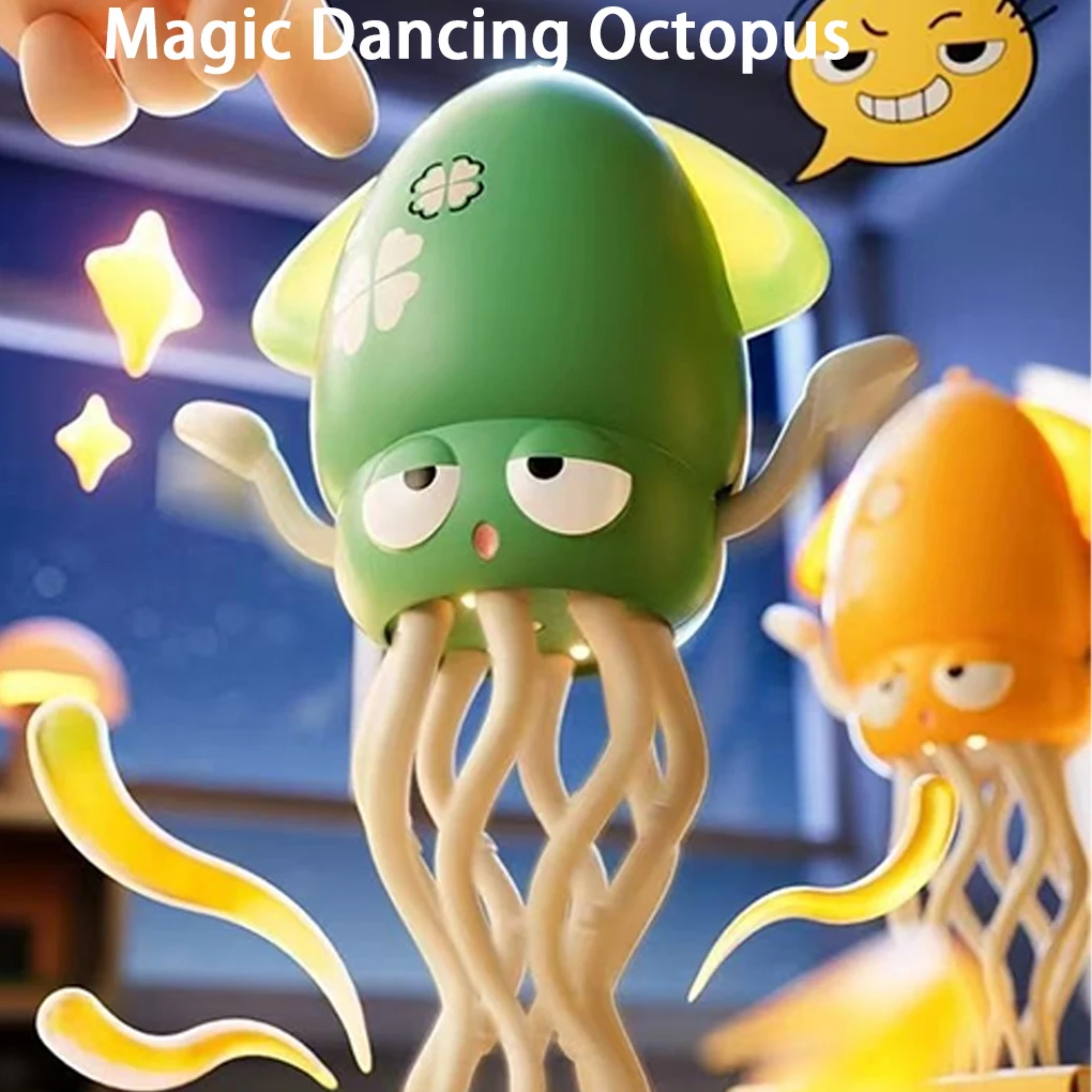 Polpo danzante musicale Giocattolo di polpo con illuminazione interattiva per bambini, suono e luce a induzione automatica elettrica
