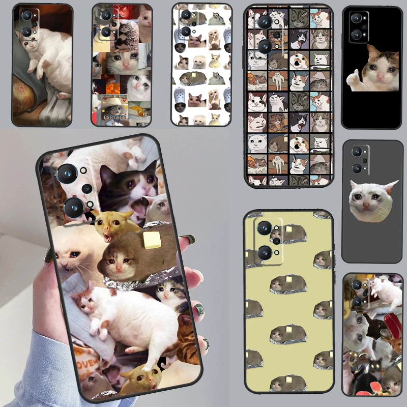 Crying Cat Memes For Realme 10 Pro Plus C55 C35 C33 C31 C30 C21Y GT Neo 5 OnePlus 11 Nord 3 2T CE 2 Lite Case