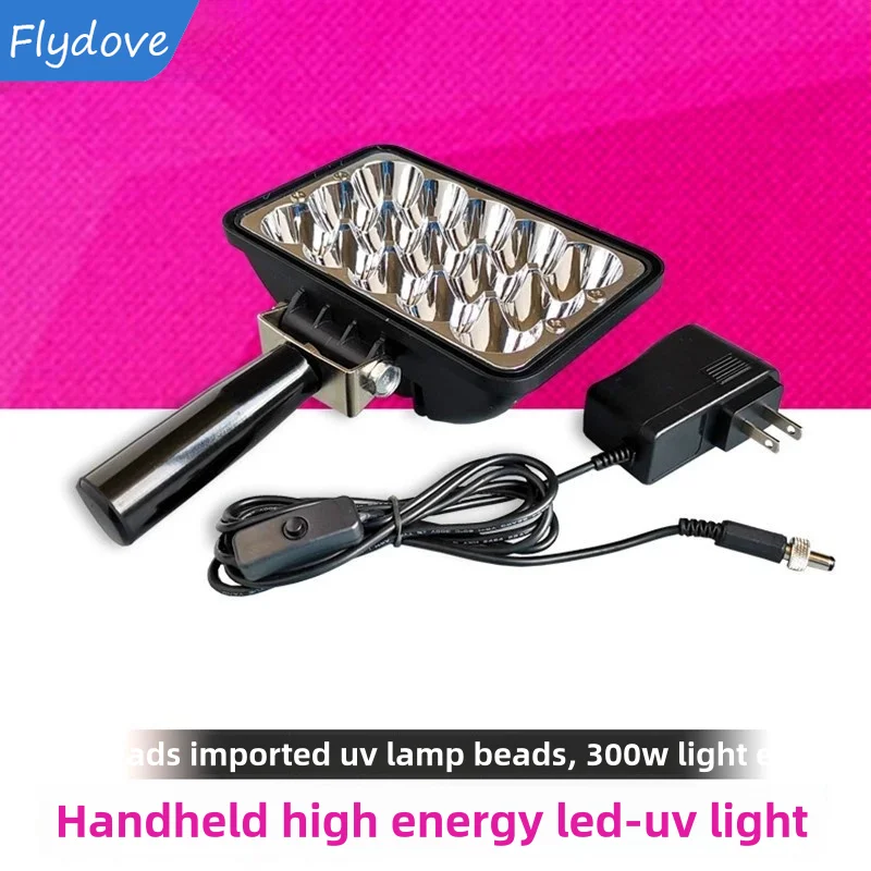 Handheld UV Curing Lamp Handle UV Lamp 300W Shadowless Adhesive Plate Printing Lamp Crystal Drop Glue Resin Ink Paint LCD Screen