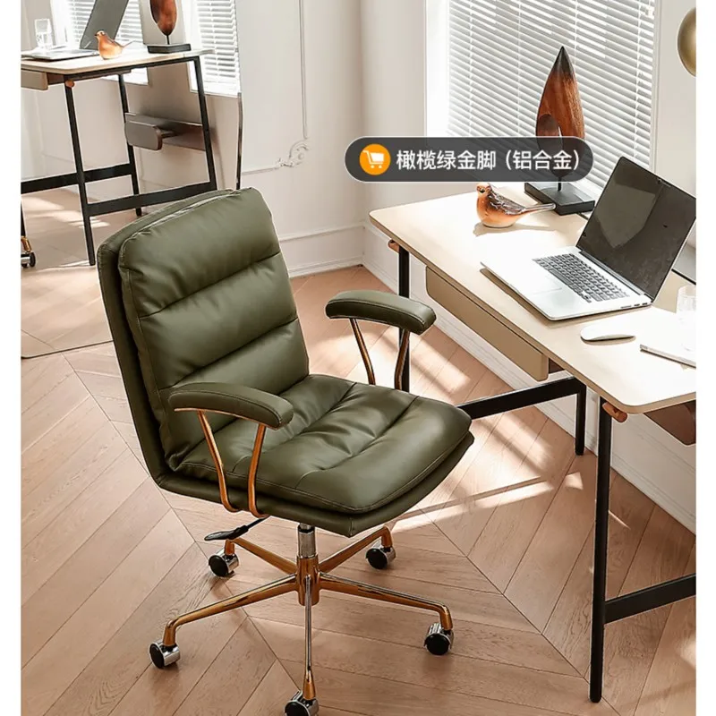 

Kanbani Genuine Leather Comfortable And Long-lasting Luxurious Office Chair Home Study Backrest furnishings Freeshipping