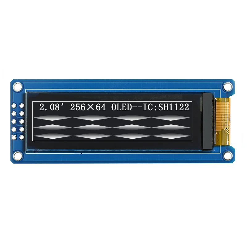 2.08 inch OLED Display LCD Screen 256*64 Resolution SH1122 Drive SPI Interface 10Pin Support 16-Level Grayscale Display