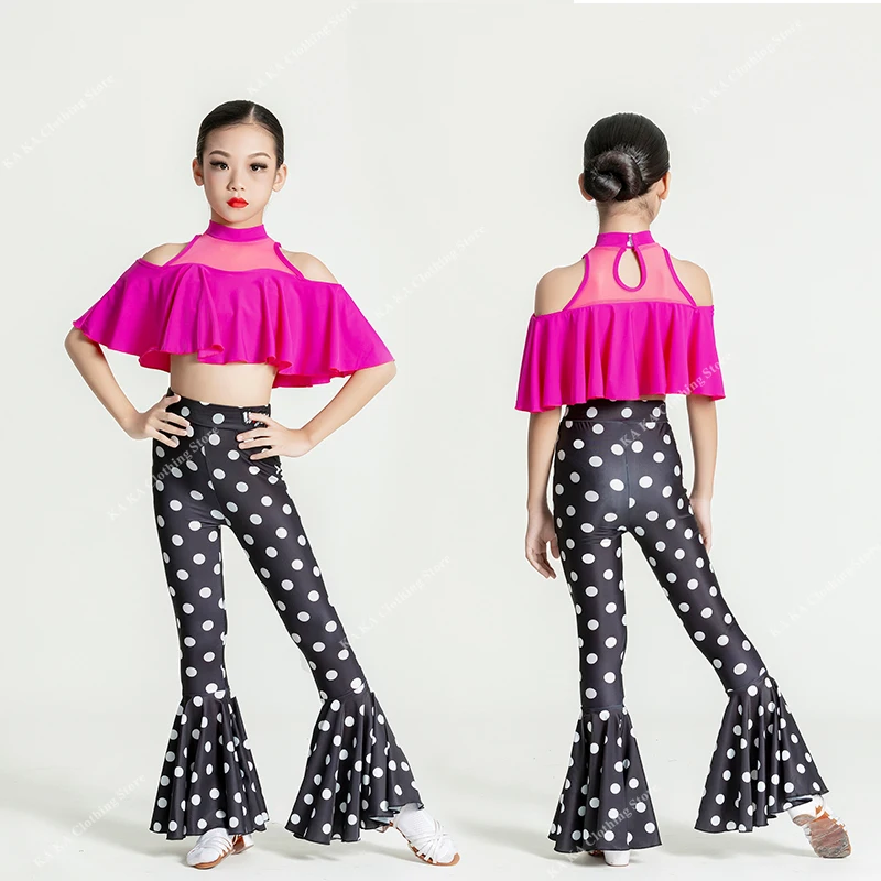 Kids Cha Cha Samba Rumba Salsa Tango Dance Clothes Girls Competition Party Ballroom Latin Dance Costume Child Practice Dresses