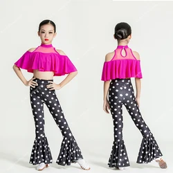 Kids Cha Cha Samba Rumba Salsa Tango Dance Clothes Girls Competition Party Ballroom Latin Dance Costume Child Practice Dresses
