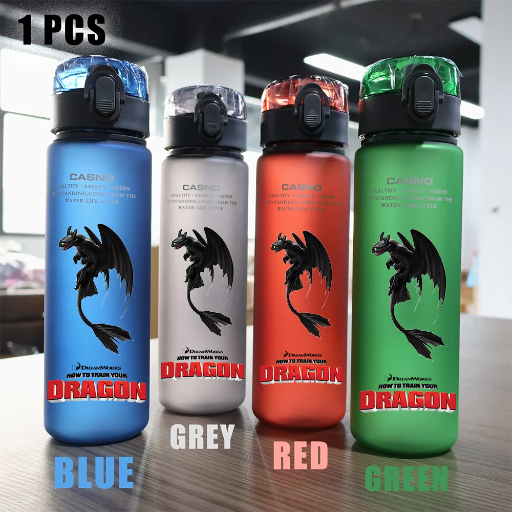 560ML How To Train Your Dragon Red Green Blue Black Plastic PcLeakProof Resistant Outdoor Camping Portable Travel Sports Cup