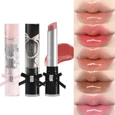FLORTTE verre série mer brillant à lèvres solide lumière d'eau miroir glaçure à lèvres hydratant longue durée teinte à lèvres repulpante maquillage