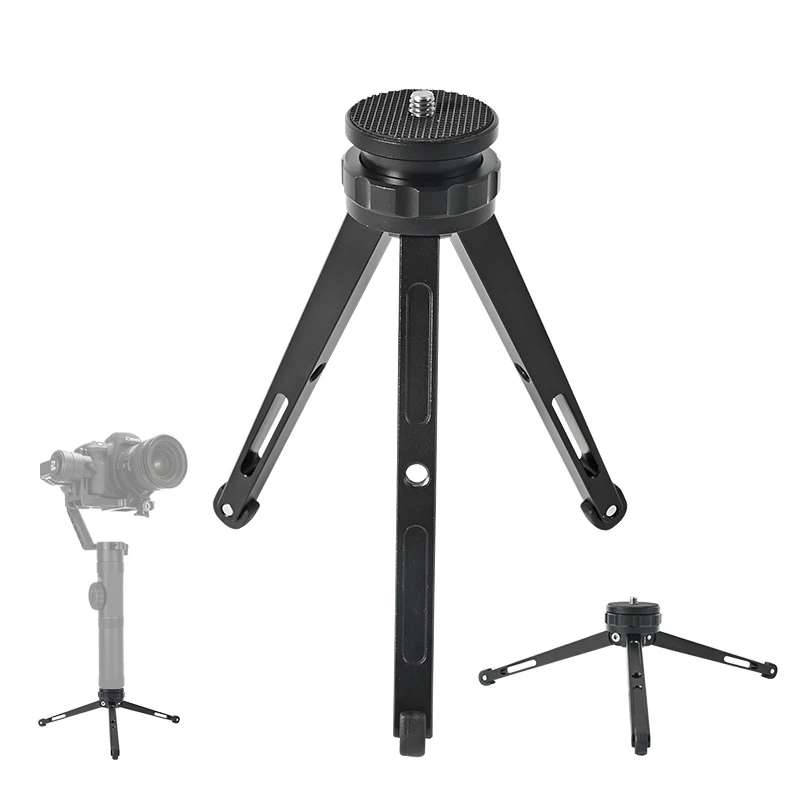 Mini Metal Desktop Tripé, Pequeno Tabletop Stand para DSLR Camera, Câmera Mirrorless, Smartphone