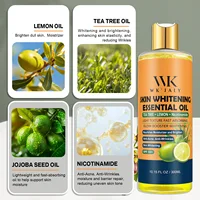 Huile corporelle éclaircissante à la niacinamide WK JALY pour tous types de peau, avec arôme d'arbre à thé et de citron, anti-acné, anti-rides, anti-taches de vieillesse, non grasse, 300 ml 5