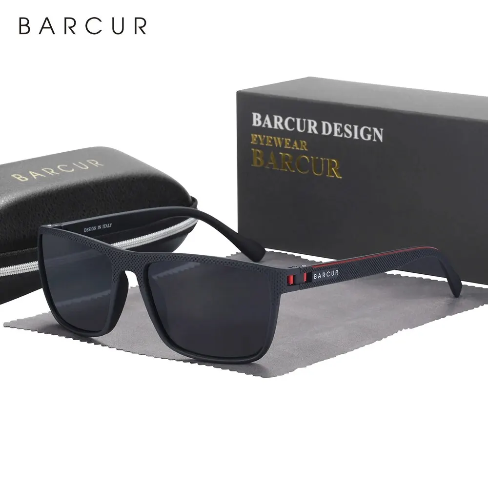 BARCUR Ontwerp TR90 Zonnebril Heren Gepolariseerde Lichtgewicht Sportzonnebril Dames Brillen Accessoire Oculos UVAB Bescherming - afbeelding 1