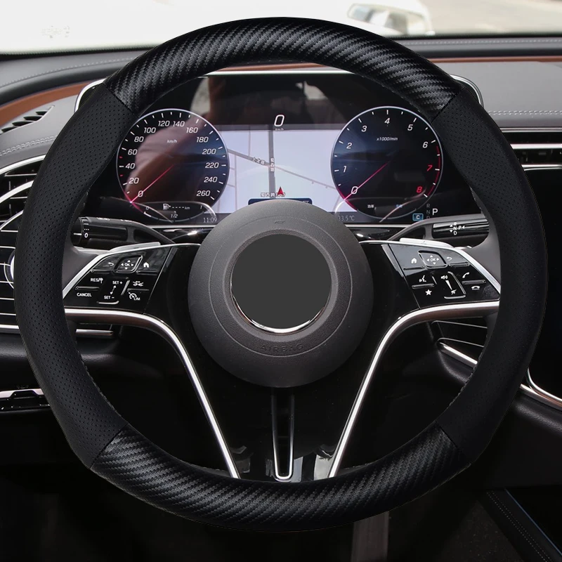 

Чехол на руль 37 ~ 38 см/14 ~ 15 дюймов, круглая/D-образная форма, универсальная модель, защитный чехол для Benz MG BYD Dodge Fiat Toyota VW