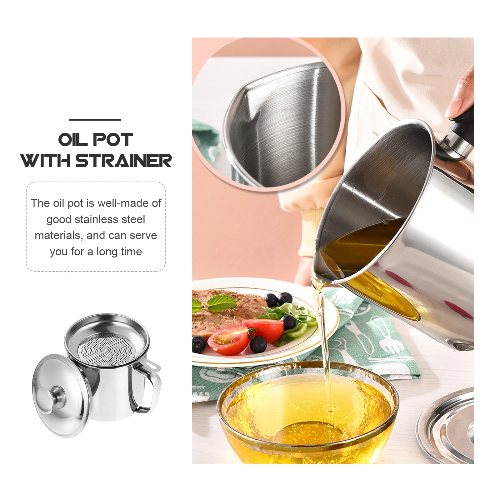 

Stainless Steel Non Magnetic Home Bottle Kitchen Condiment Storage Portable Simple Seasoning Bottles Home Oil Bottle Easy Clean