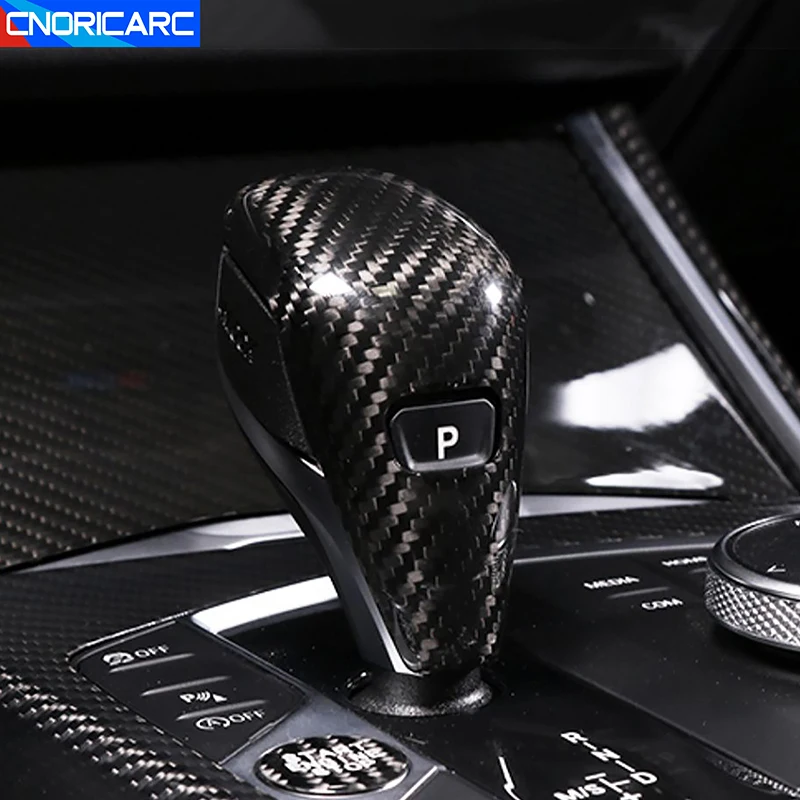 

Real Carbon Fiber Trim Car Console Gear Shift Panel Handle Knob Head Cover Sticker For BMW M2 M3 M4 X5M X6M Interior Accessories