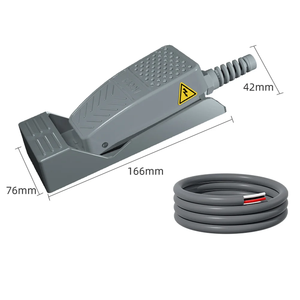 Small Aluminum Alloy Foot Switch, Anti-Fatigue Support Platform Footboard with Wire Controller