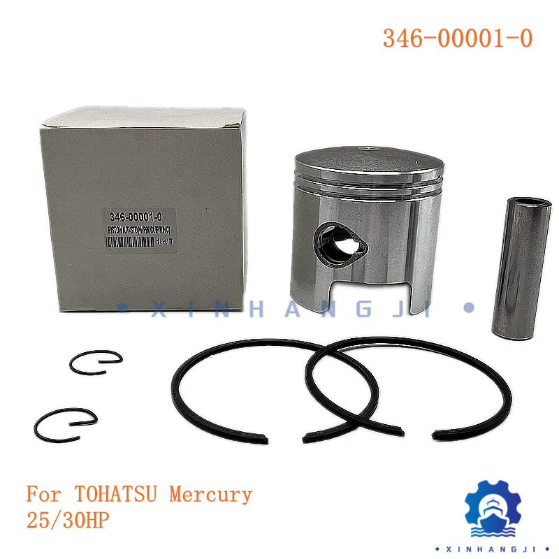 

346-00001-0 Piston Kit For TOHATSU Nissan Mercury Outboard 2-stroke 25HP 30HP Diameter：68MM 346-00001-1 346-00001