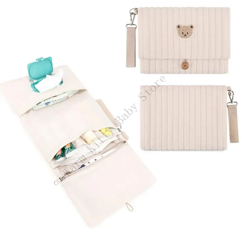 

Новая портативная исходящая сумка для детских подгузников 2-в-1, складной органайзер для подгузников с несколькими карманами, подвесная сумка для подгузников для коляски