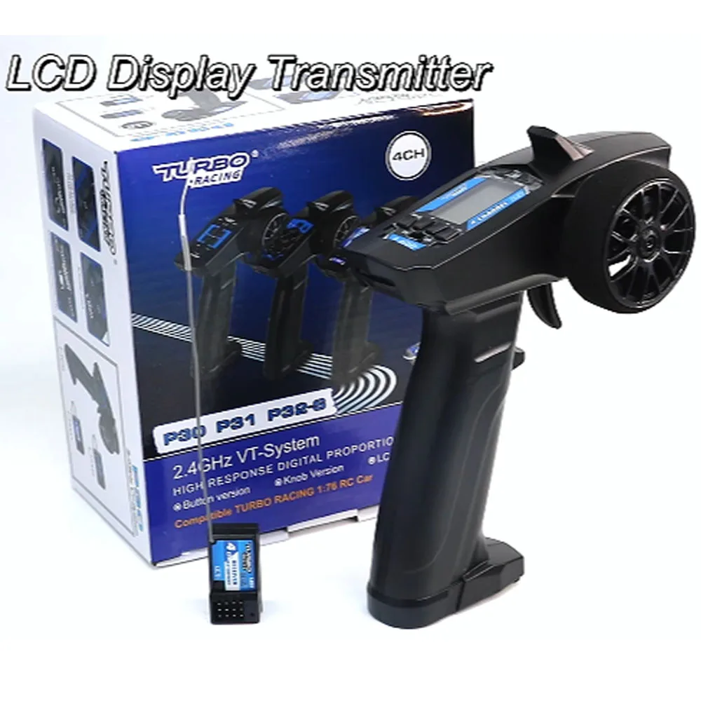 

Turbo Racing 2.4GHz 4 Channel Radio System Remote Controller RC Transmitter with VT LCD Display for RC Car Boat