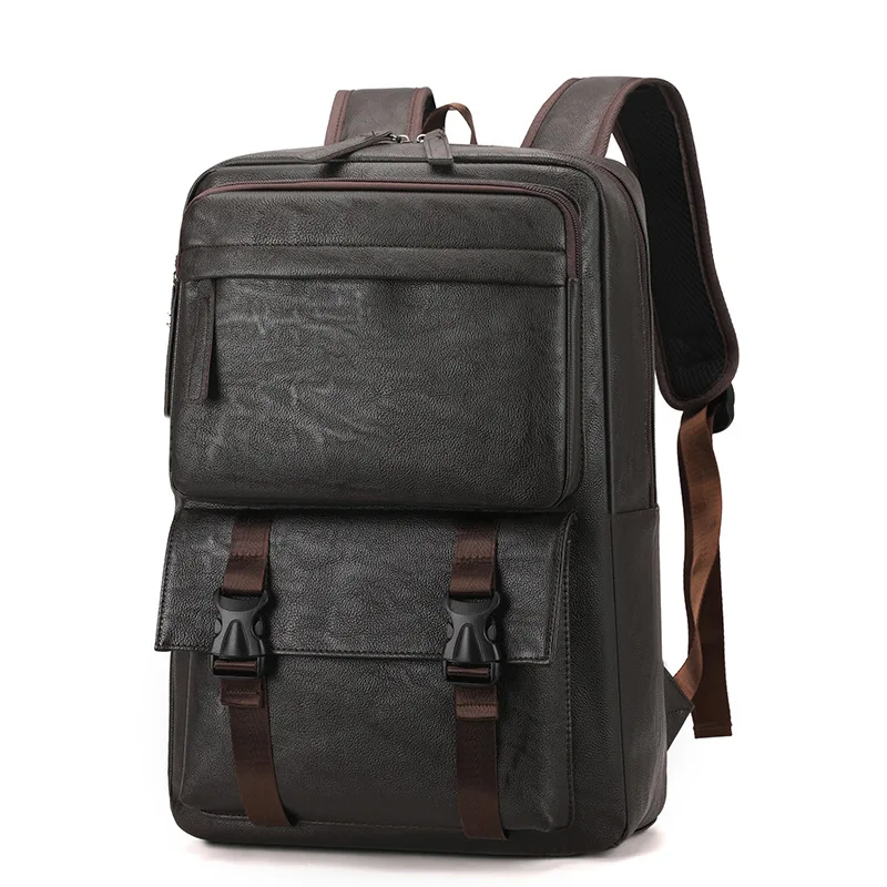 

New Business Laptop Backpack Multi-layer PU Fashionable Casual Daily Outing Commuting Shoulders Bag with Comfortable Back System