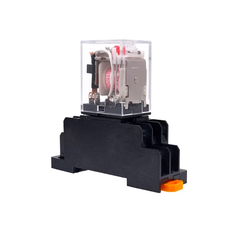 Miniature Coil Generalel ectromagnetic Intermediate Relay Switch with base HH52P 53P 54P LED 6/12/24VDC 110/220VAC MY2NJ/3NJ/3NJ