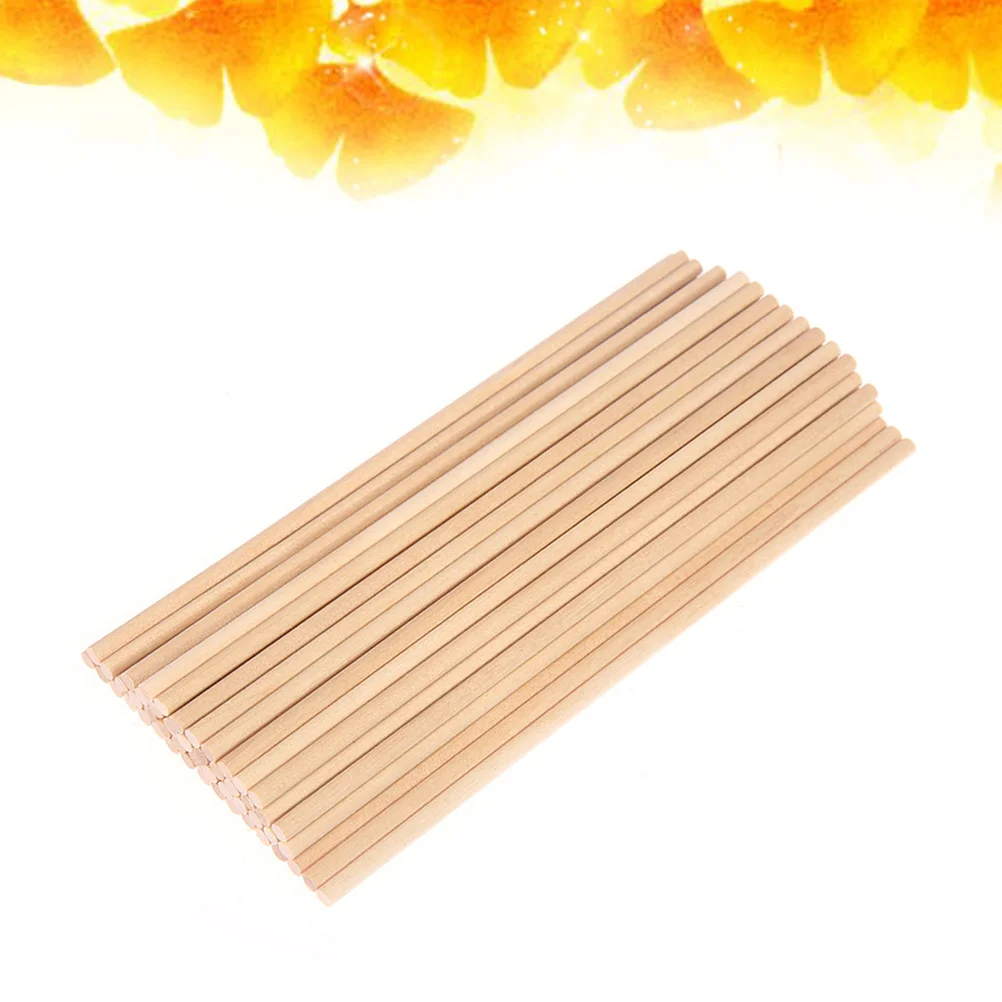 100 Pcs Model-building Materials Wooden Sticks Mini Smooth Surface Dowel Rods Craft Accessory Round