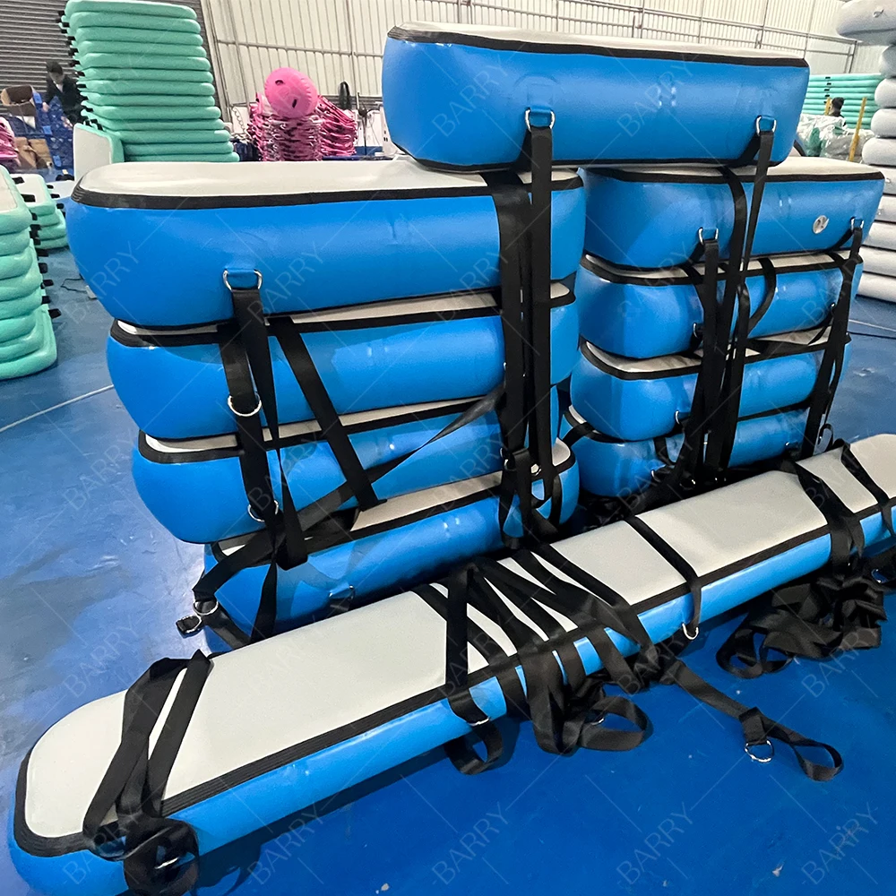 

Drop Stitch Material Sports Equipment Indoor Park Parkour Inflatable Air Track Crawl Bridge Warrior Obstacles Course for Kids 1