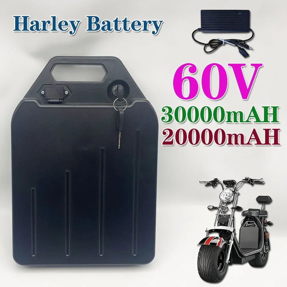

Для аккумулятора Harley, электрическая батарея 60 В, 20000 мАч, 250 Вт ~ 1500 Вт для мотоцикла Citycoco, водонепроницаемая литиевая батарея + зарядное устройство 67,2 В