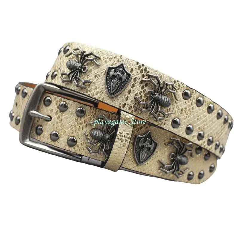 Y88a Стильный панк -рок -пояс регулируемый пояс PU для женских джинсов для женских джинсов