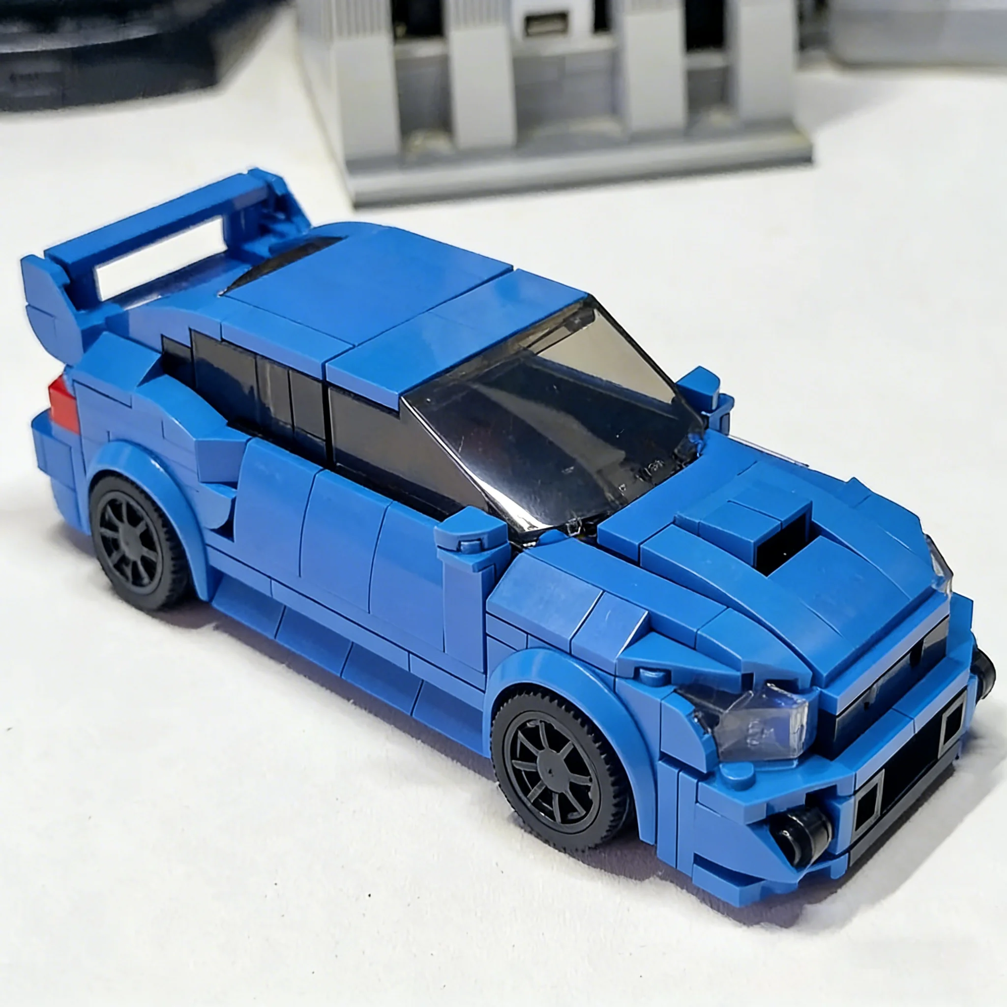 

300 деталей MOC: Техническая модель синего суперкара, гоночный автомобиль, конструктор, игрушки для подарков, городской автомобиль