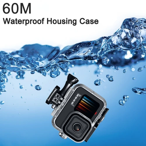 Imagen 2 del producto Para GoPro Hero 13 12 11 10 9 funda impermeable negra cubierta protectora de carcasa subacuática de buceo con filtro rojo púrpura rosa